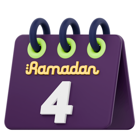 Quatrième jour du calendrier du Ramadan Célébration du Ramadan  3D Icon