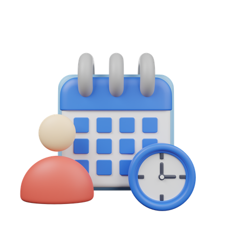 Calendrier et horloge  3D Icon