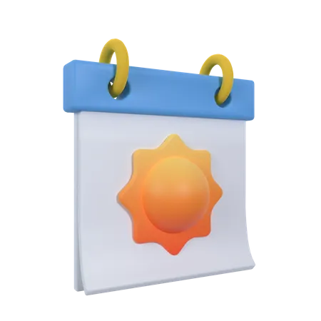 Calendrier été  3D Icon