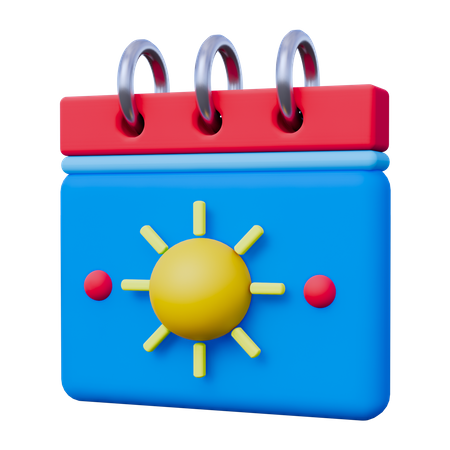 Calendrier été  3D Icon