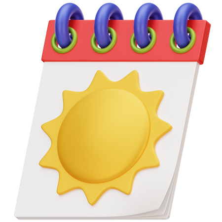 Calendrier d'été  3D Icon