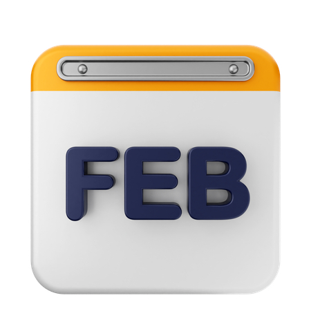 Calendrier de février  3D Icon