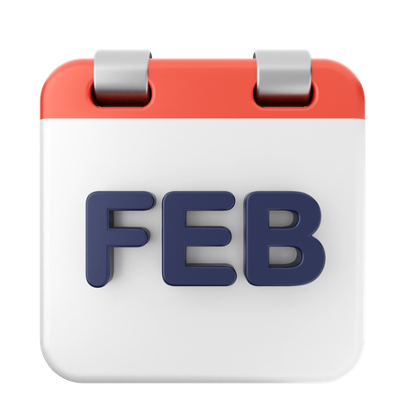 Calendrier de février  3D Icon