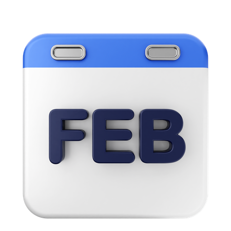 Calendrier de février  3D Icon