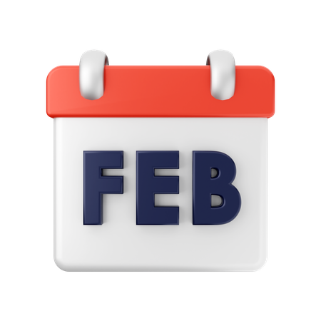 Calendrier de février  3D Icon