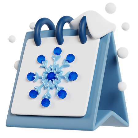 Calendrier des flocons de neige d'hiver  3D Icon