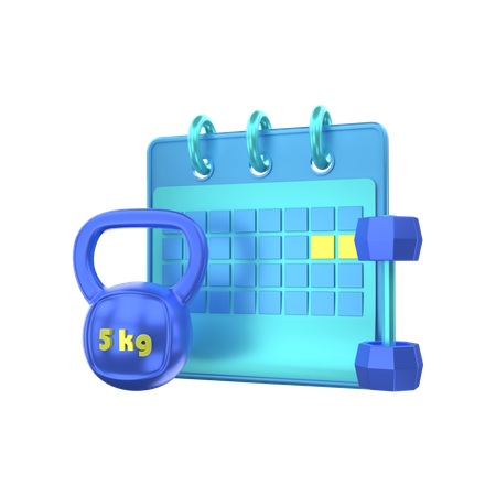 Calendrier de gym  3D Illustration