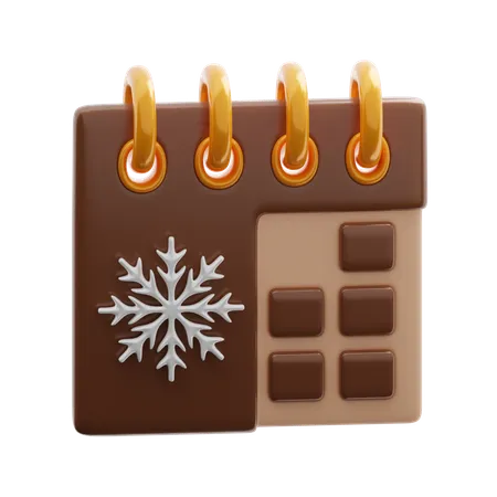 Calendrier d'hiver  3D Icon