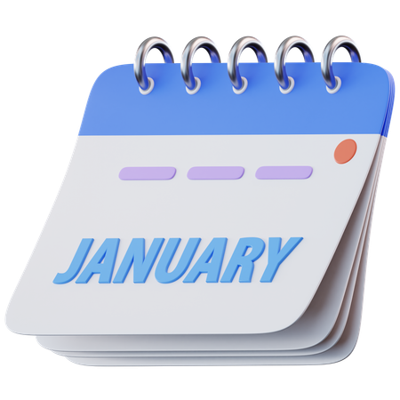 Calendrier de janvier  3D Icon