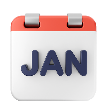 Calendrier de janvier  3D Icon