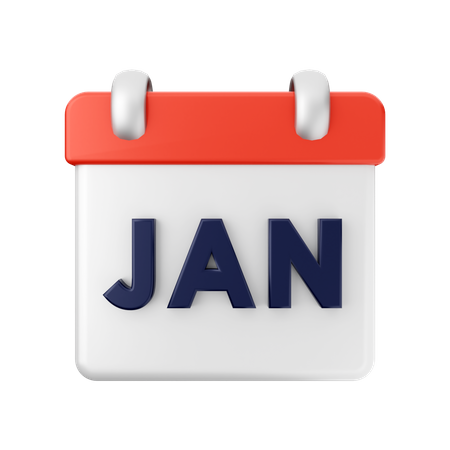 Calendrier de janvier  3D Icon