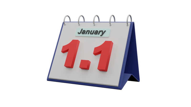 Calendrier de janvier  3D Icon