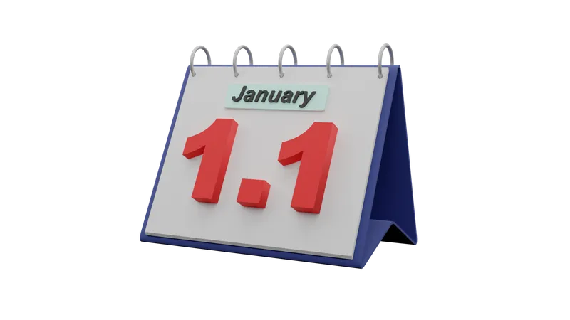 Calendrier de janvier  3D Icon