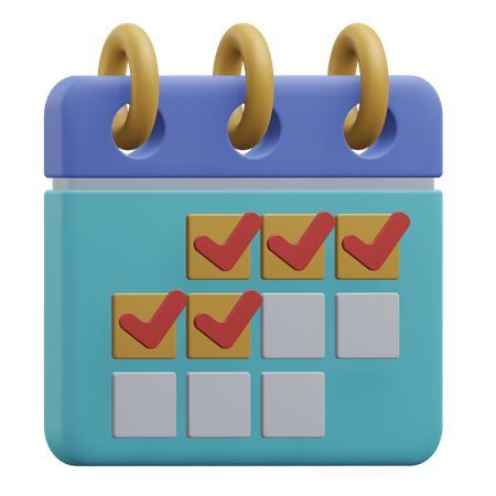 Liste de contrôle du calendrier  3D Icon