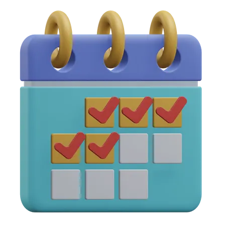 Liste de contrôle du calendrier  3D Icon