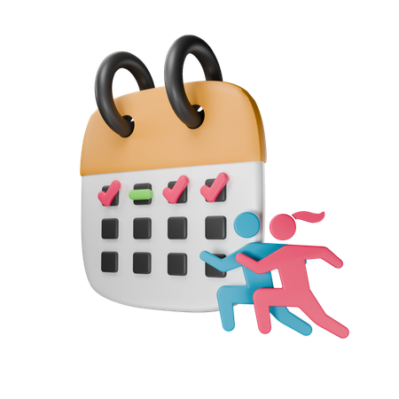 Calendrier marathon  3D Icon