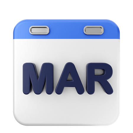 Calendrier de mars  3D Icon