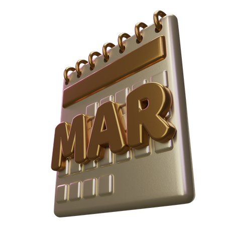 Calendrier du mois de mars  3D Icon