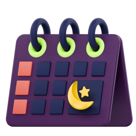 Calendrier musulman Célébration du Ramadan  3D Icon