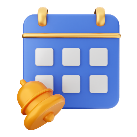 Cloche de notification du calendrier  3D Icon