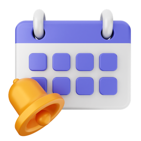 Cloche de notification du calendrier  3D Icon