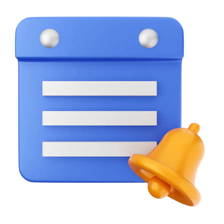Cloche de notification du calendrier  3D Icon