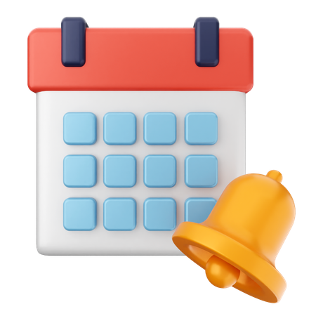 Cloche de notification du calendrier  3D Icon