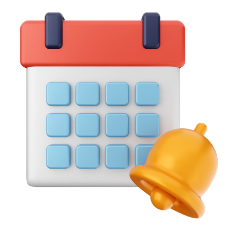 Cloche de notification du calendrier  3D Icon