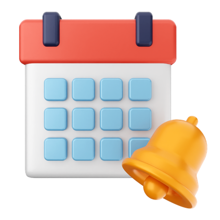 Cloche de notification du calendrier  3D Icon