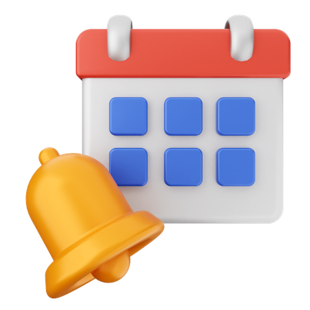 Cloche de notification du calendrier  3D Icon