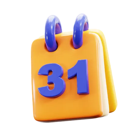 Calendrier nouvel an  3D Icon