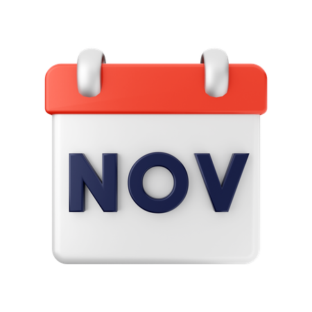 Calendrier de novembre  3D Icon