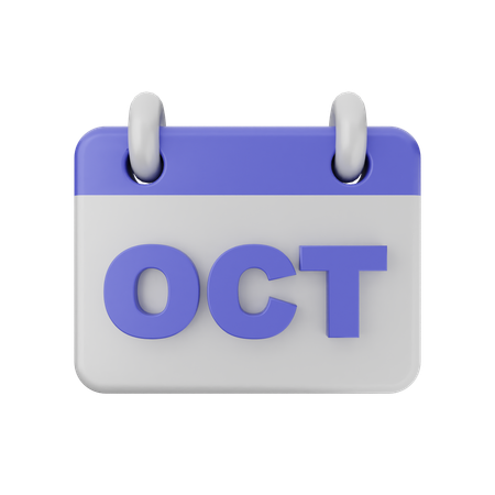 Calendrier d'octobre  3D Icon