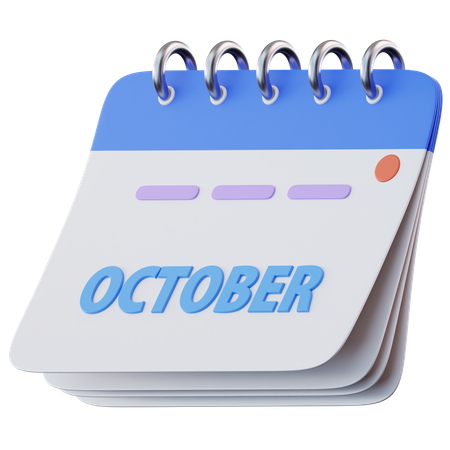 Calendrier d'octobre  3D Icon