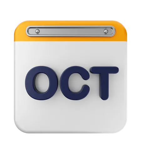 Calendrier d'octobre  3D Icon