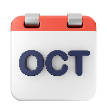 Calendrier d'octobre  3D Icon