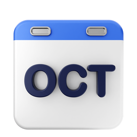 Calendrier d'octobre  3D Icon