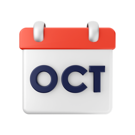 Calendrier d'octobre  3D Icon
