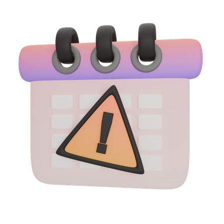 Calendrier notification d'horaire problématique  3D Icon