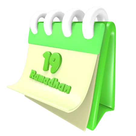 Calendrier ramadan 19 date  3D Illustration