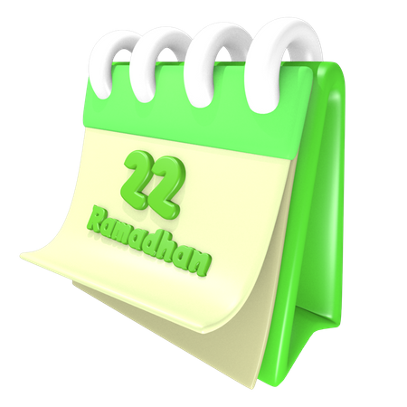 Calendrier ramadan 22 date  3D Illustration