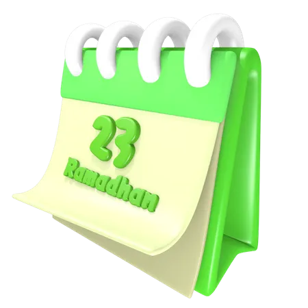 Calendrier ramadan 23 date  3D Illustration