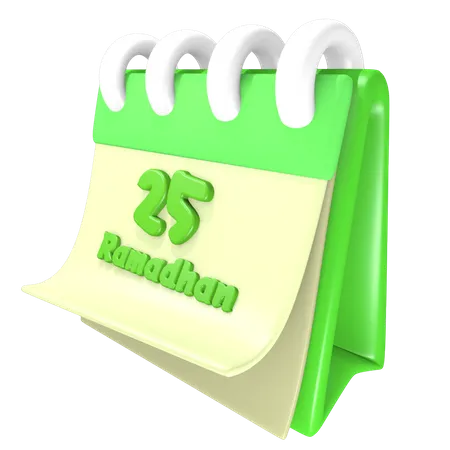 Calendrier Ramadan 25 dates  3D Illustration