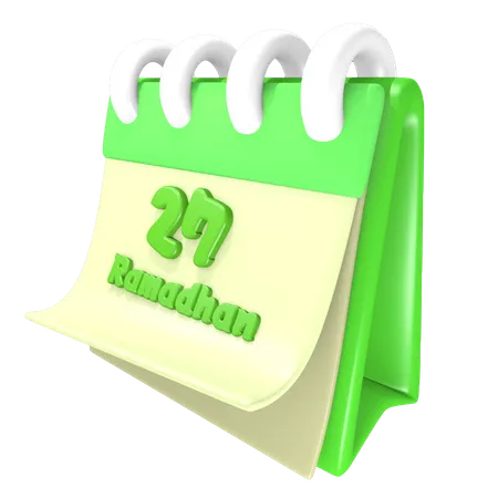 Calendrier ramadan 27 date  3D Illustration