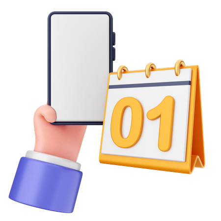 Calendrier smartphone  3D Icon