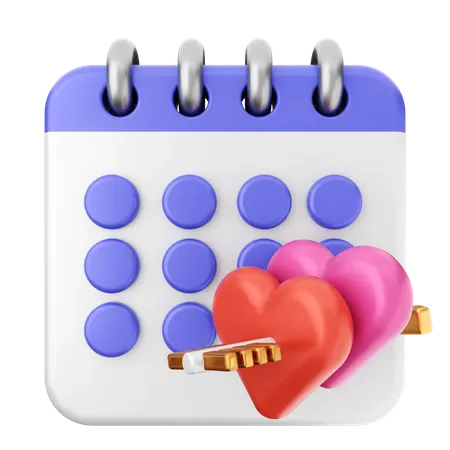 Calendrier de la Saint-Valentin  3D Icon