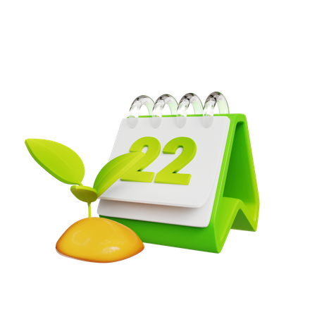 Calendrier vert  3D Icon