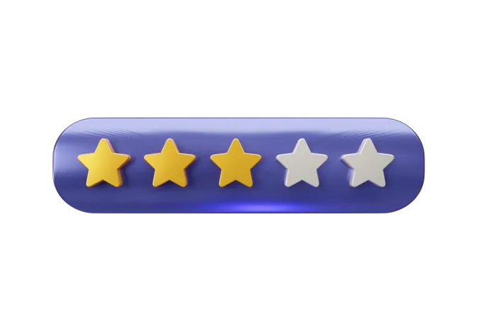 Calificación de 3 estrellas  3D Icon