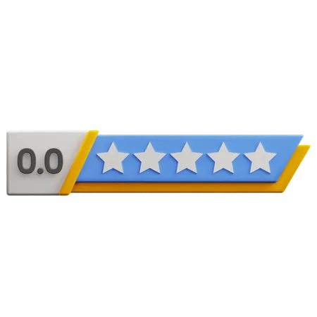 Calificación cero de cinco estrellas  3D Icon