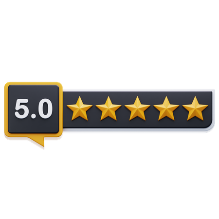 Calificación de cinco estrellas  3D Icon